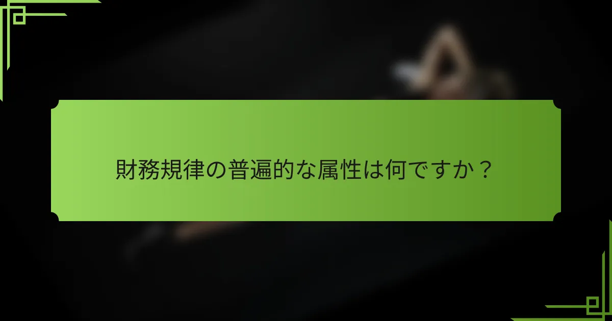 財務規律の普遍的な属性は何ですか？