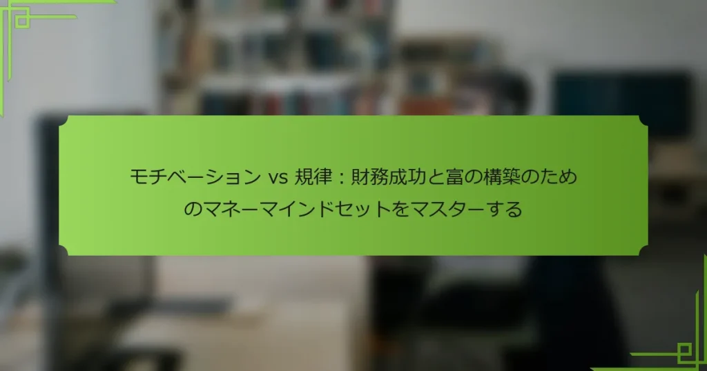 モチベーション vs 規律：財務成功と富の構築のためのマネーマインドセットをマスターする