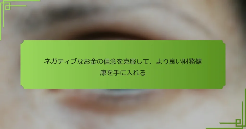 ネガティブなお金の信念を克服して、より良い財務健康を手に入れる