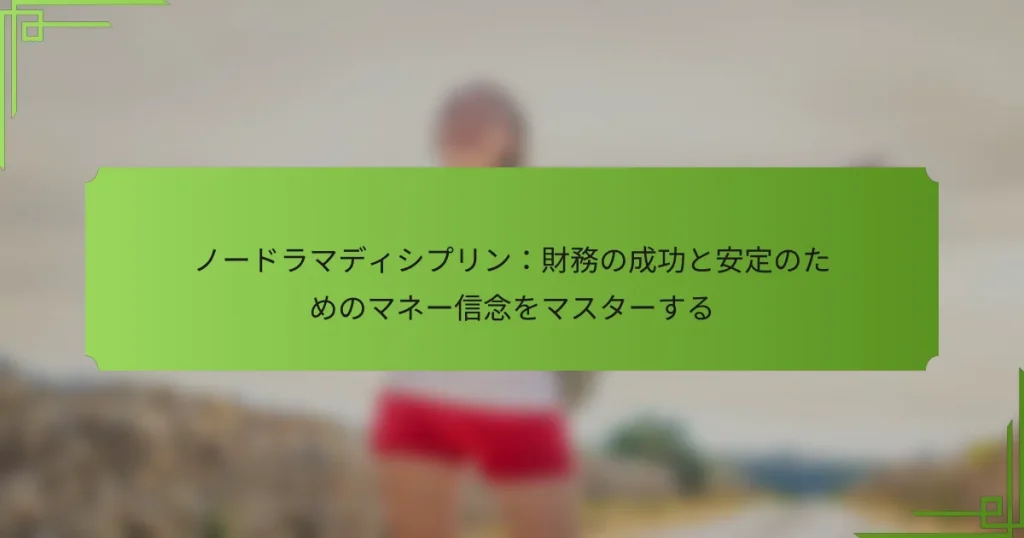 ノードラマディシプリン：財務の成功と安定のためのマネー信念をマスターする