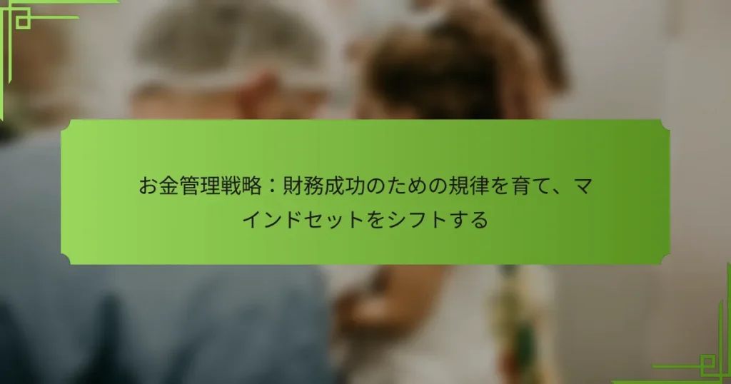 お金管理戦略：財務成功のための規律を育て、マインドセットをシフトする