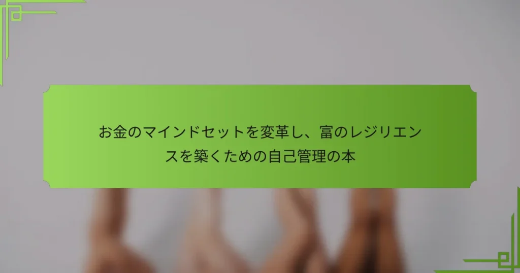 お金のマインドセットを変革し、富のレジリエンスを築くための自己管理の本