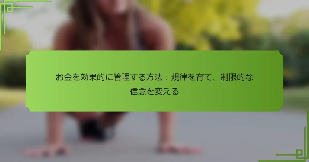 お金を効果的に管理する方法：規律を育て、制限的な信念を変える