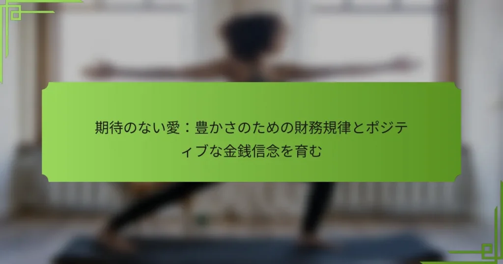 期待のない愛：豊かさのための財務規律とポジティブな金銭信念を育む