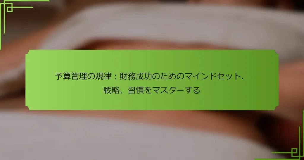 予算管理の規律：財務成功のためのマインドセット、戦略、習慣をマスターする