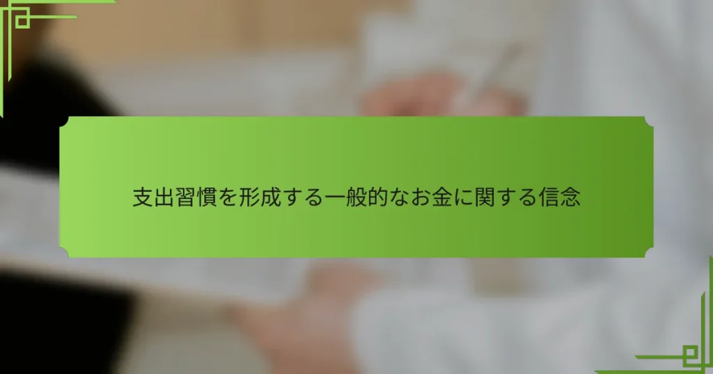 支出習慣を形成する一般的なお金に関する信念