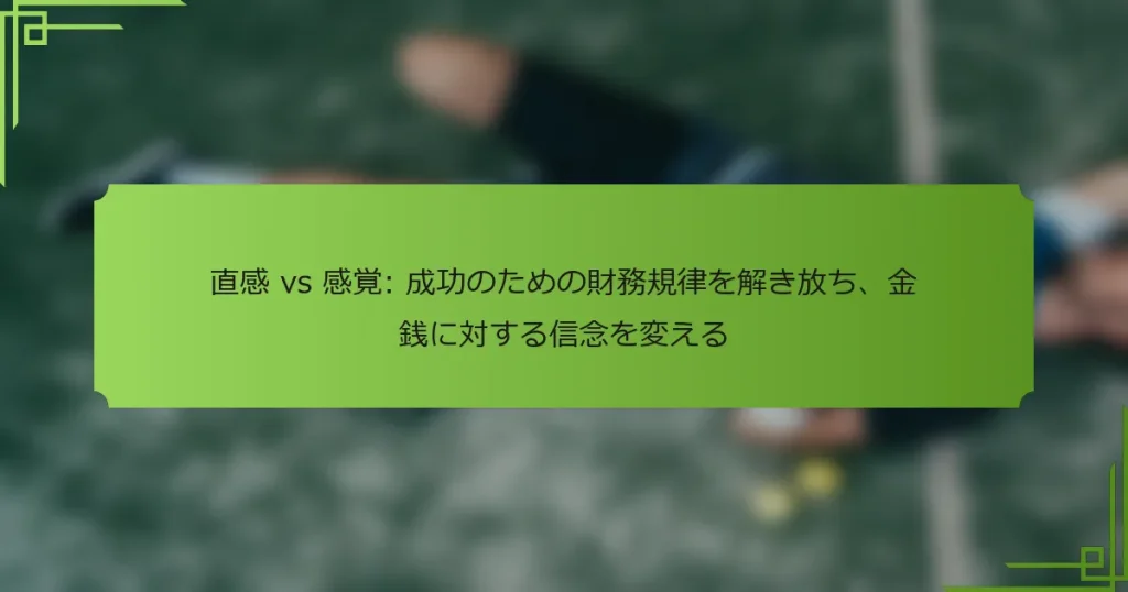 直感 vs 感覚: 成功のための財務規律を解き放ち、金銭に対する信念を変える