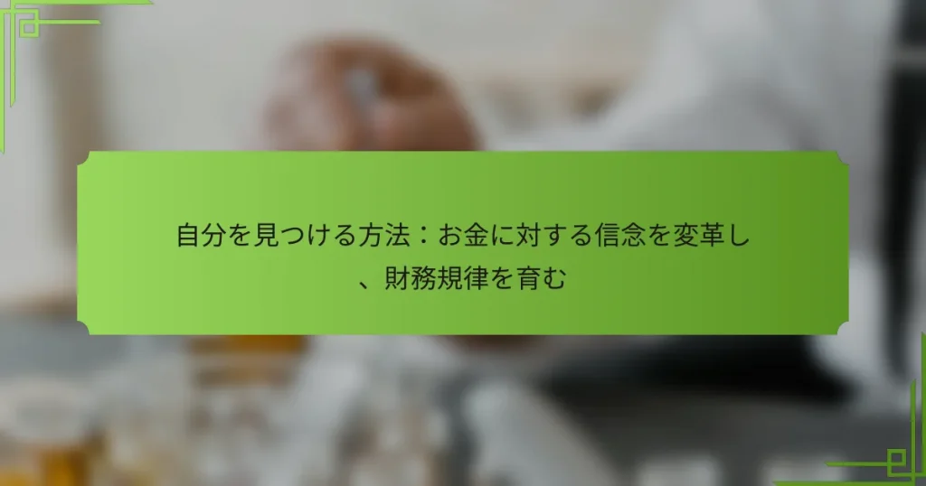 自分を見つける方法：お金に対する信念を変革し、財務規律を育む