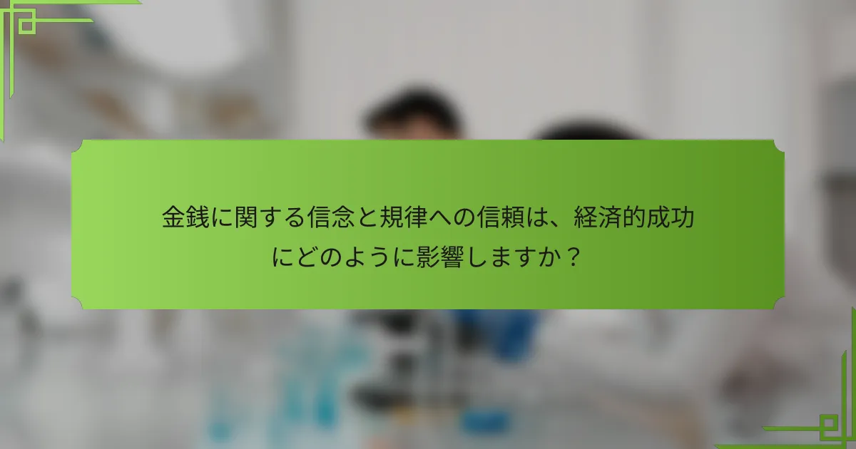 金銭に関する信念と規律への信頼は、経済的成功にどのように影響しますか？