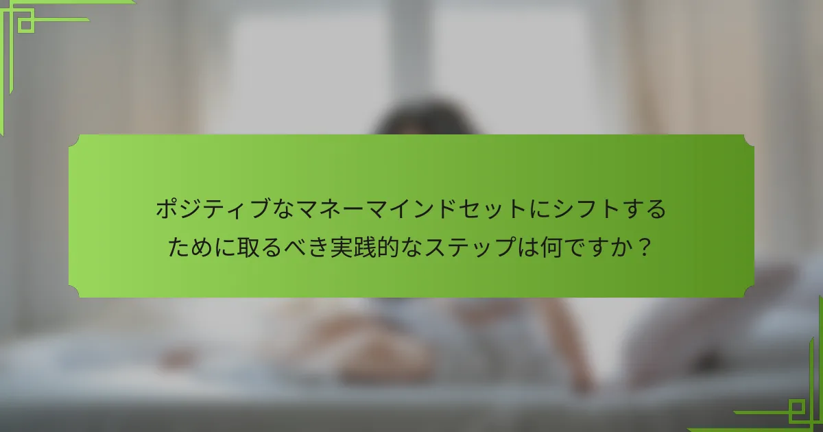ポジティブなマネーマインドセットにシフトするために取るべき実践的なステップは何ですか?