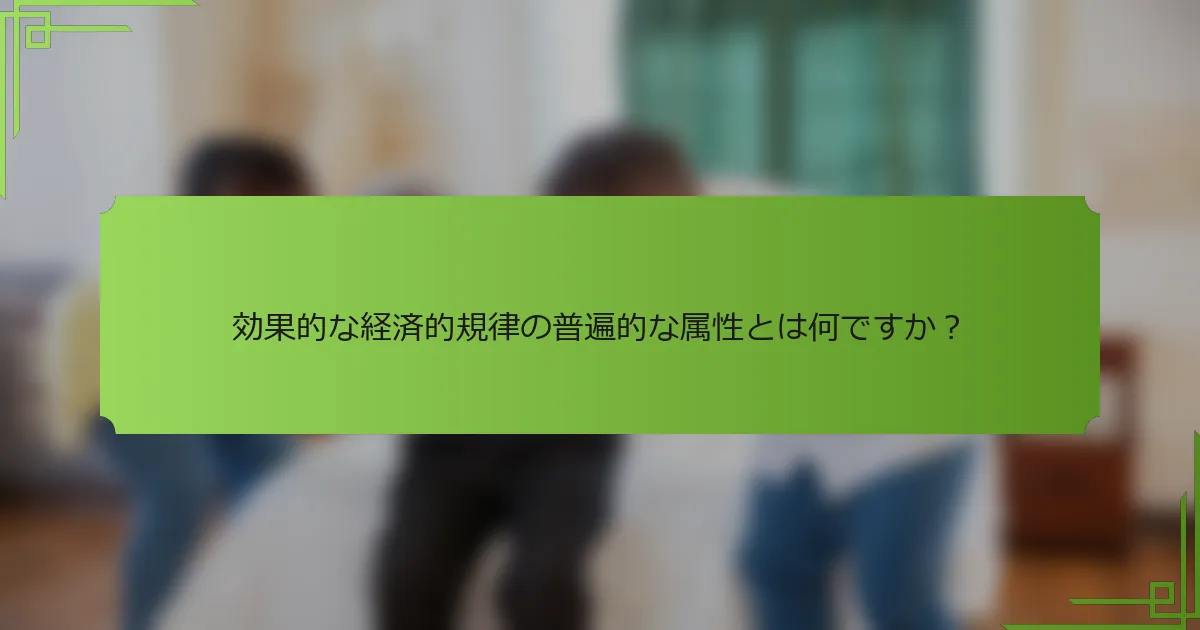 効果的な経済的規律の普遍的な属性とは何ですか？