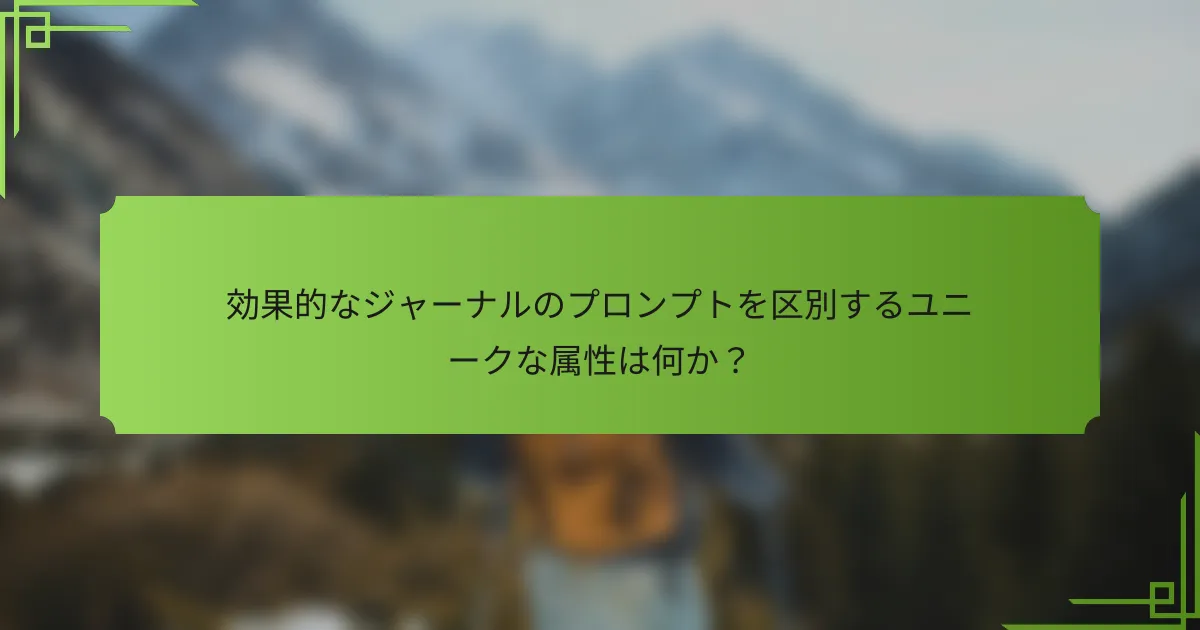効果的なジャーナルのプロンプトを区別するユニークな属性は何か?