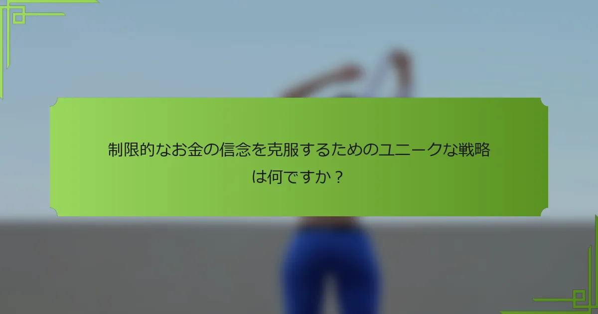 制限的なお金の信念を克服するためのユニークな戦略は何ですか？