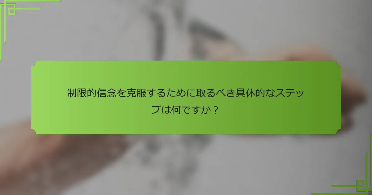 制限的信念を克服するために取るべき具体的なステップは何ですか？