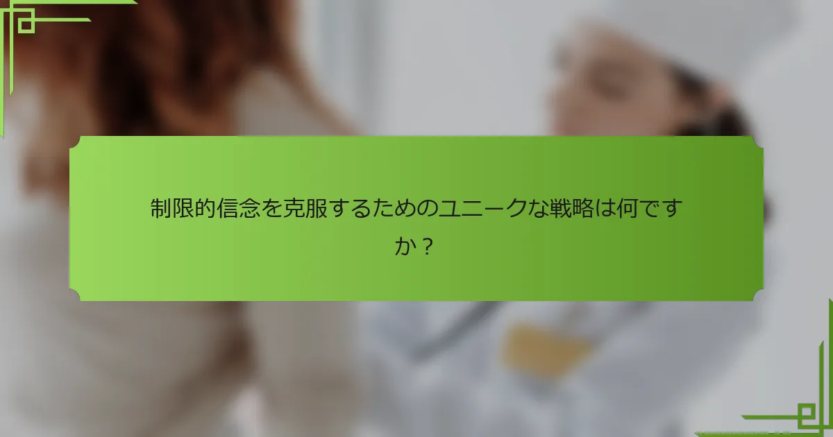 制限的信念を克服するためのユニークな戦略は何ですか？